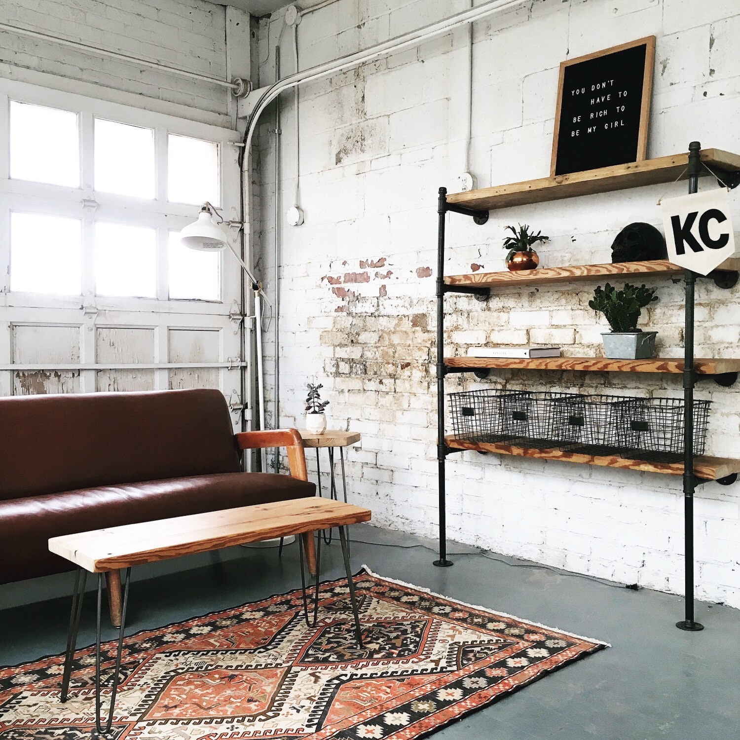 Wall Mount Industrial Shelving Unit by TylerKingstonWoodCo on Etsy