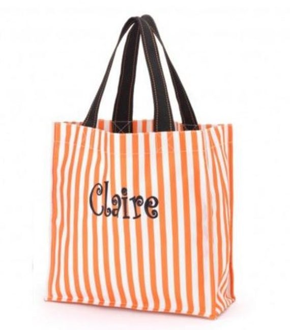 Halloween Personalized Tote Bag for Kids Striped Halloween