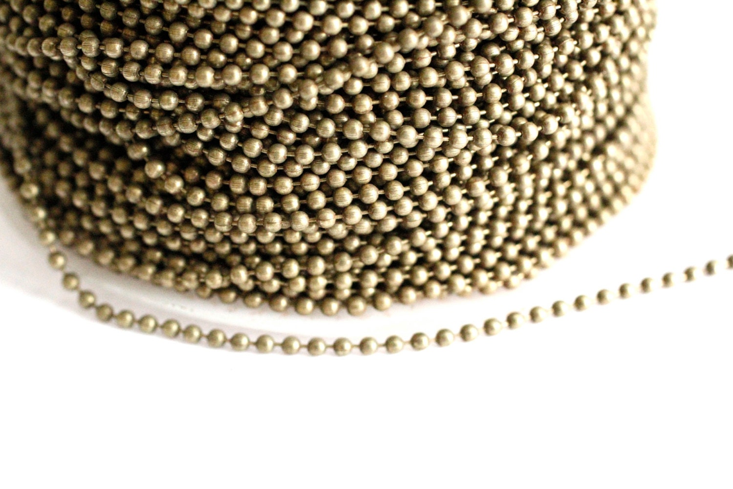 15ft Antique Brass Ball Chain2mm connectors included
