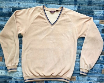 1970 Mens Velour V-Neck - Van Heusen Shirt