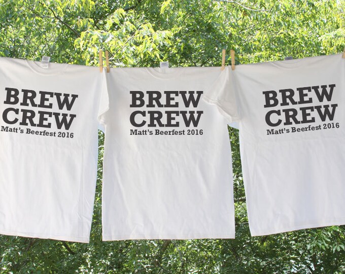 Brew Crew Beer Bachelor Party Shirt with Customized Name and Date Sets - AH