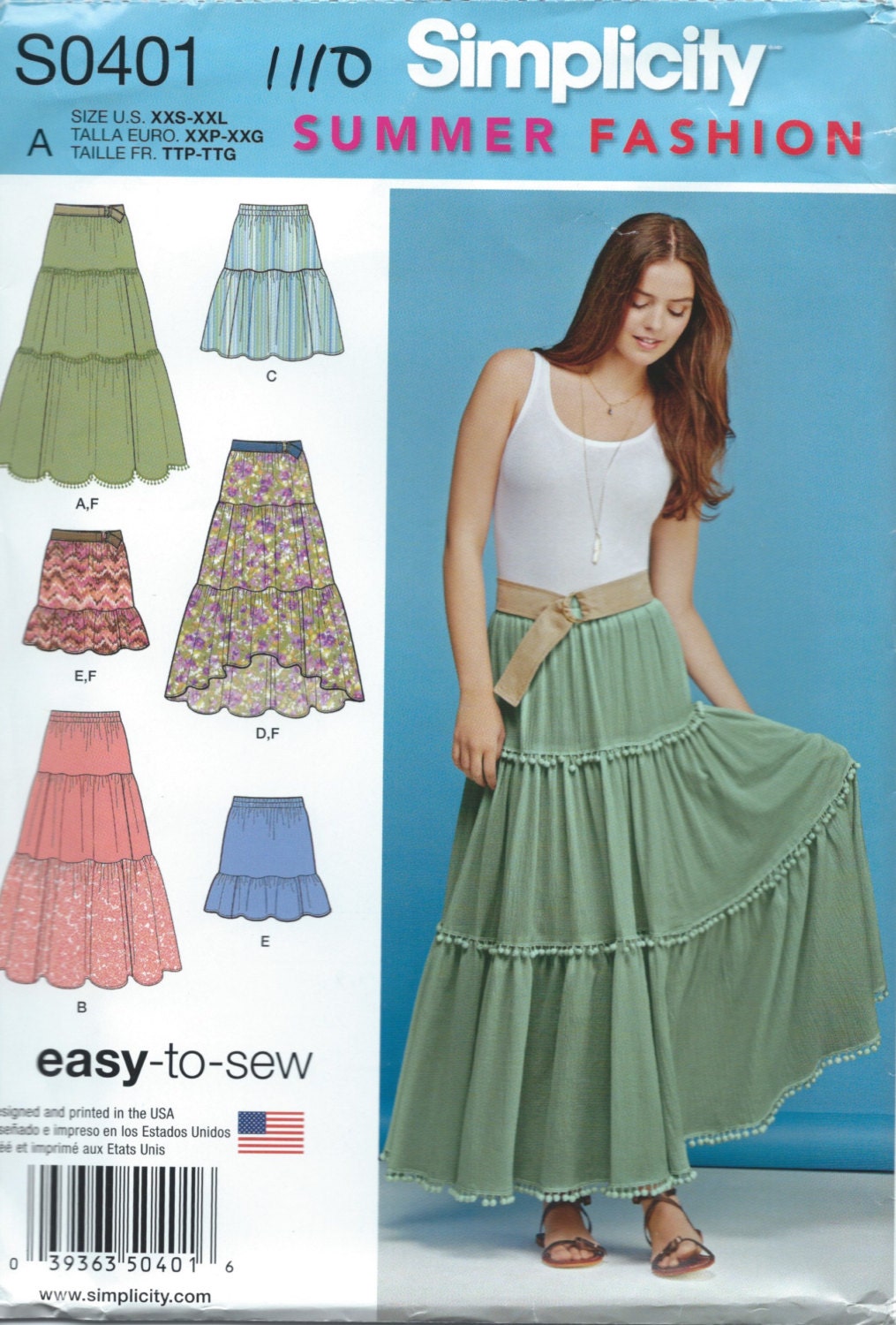 UNCUT Simplicity S0401 Skirt Sewing Pattern or 1110 Maxi