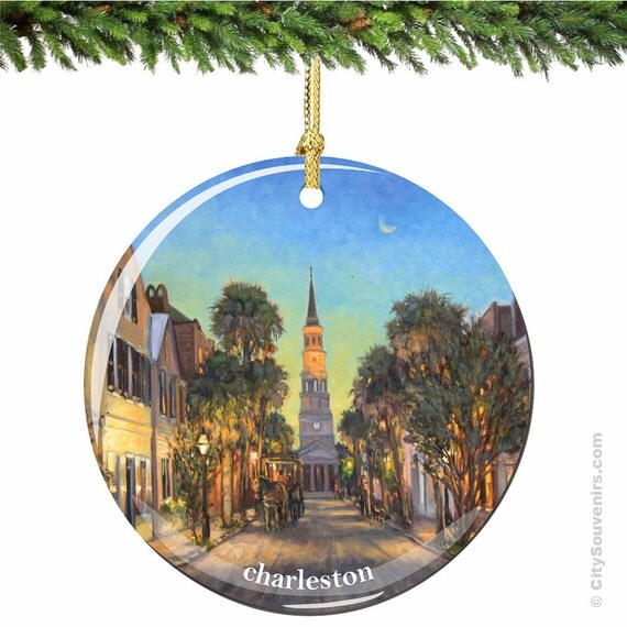 charleston christmas ornament in porcelain by citysouvenirs charleston christmas ornament in porcelain by citysouvenirs