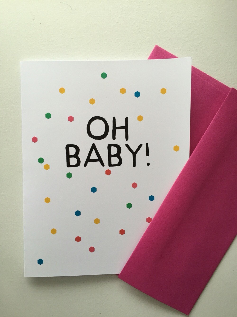 Oh Baby Single gender neutral Greeting Card FREE SHIPPING