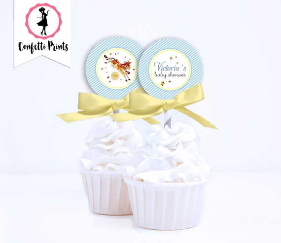 Vintage Baby Shower Cupcake Toppers | Bring A Book Shower | Nursery Rhyme Shower | Book Baby Shower | Mother Goose - HEY DIDDLE DIDDLE Il_570xn