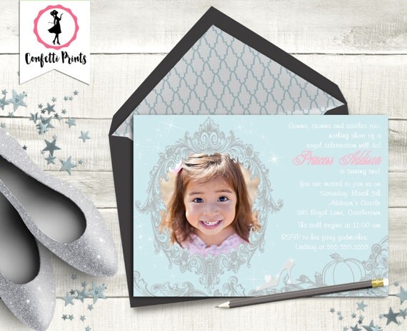 Cinderella Birthday Party Invitation | Cinderella Party Invitation | Cinderella Invite | Cinderella Birthday Invite | Princess Tea Party Il_570xn