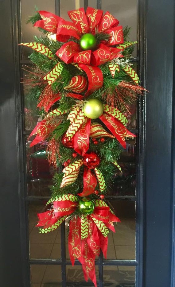 Christmas Swag Christmas Swag Red and Green Door Wreath Swag