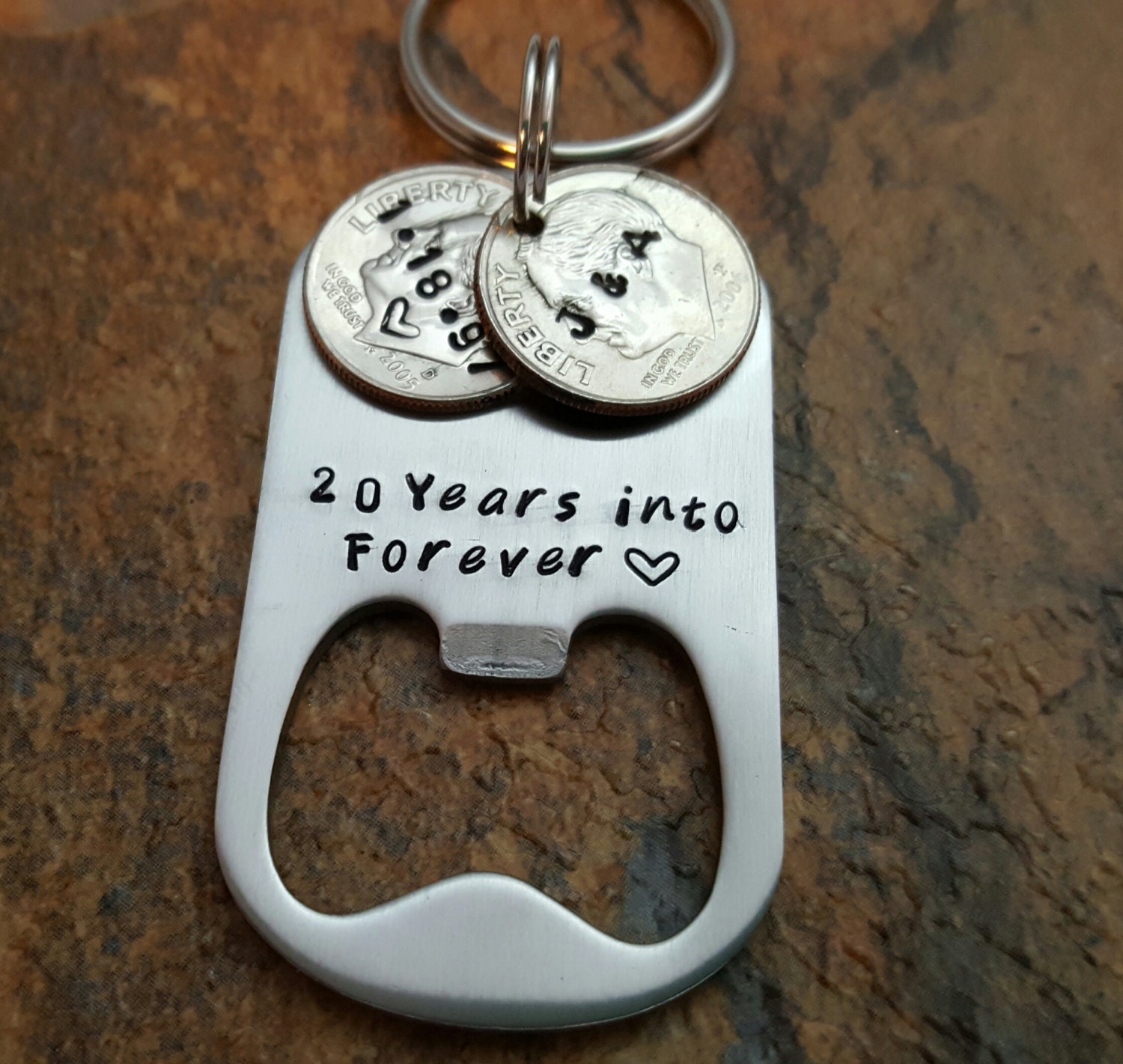 20th anniversary keychain 20 years into forever Husband