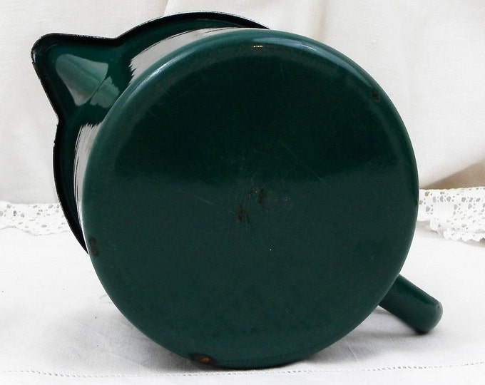 Vintage French Green and White Enamelware Milk Pitcher / Jug 1.5 Liters 0.4 Gallon, French Country Farmhouse Decor, Kitchenelia, Kitchenware Vintage French Green and White Enamelware Milk Pitcher / Jug 1.5 Liters 0.4 Gallon, French Country Farmhouse Decor, Kitchenelia, Kitchenware