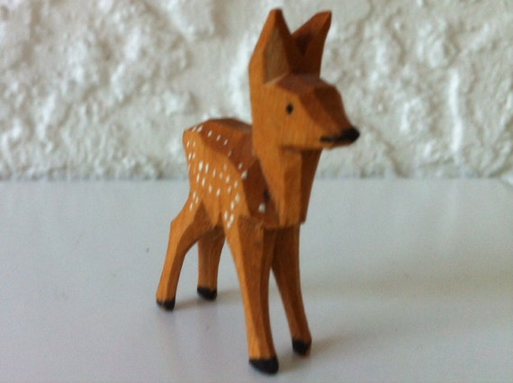 wooden deer figurine