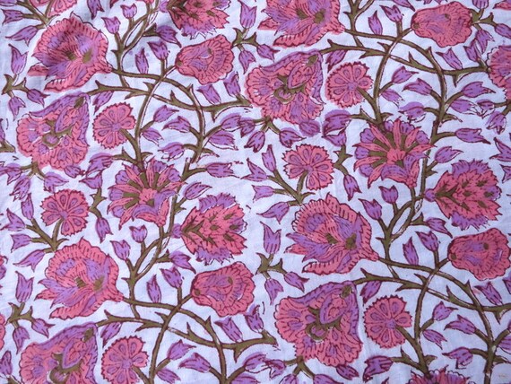 Floral Print Soft Cotton Fabric Sold by Yard