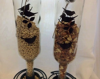 Bird feeders made from Recycled Wine Bottles