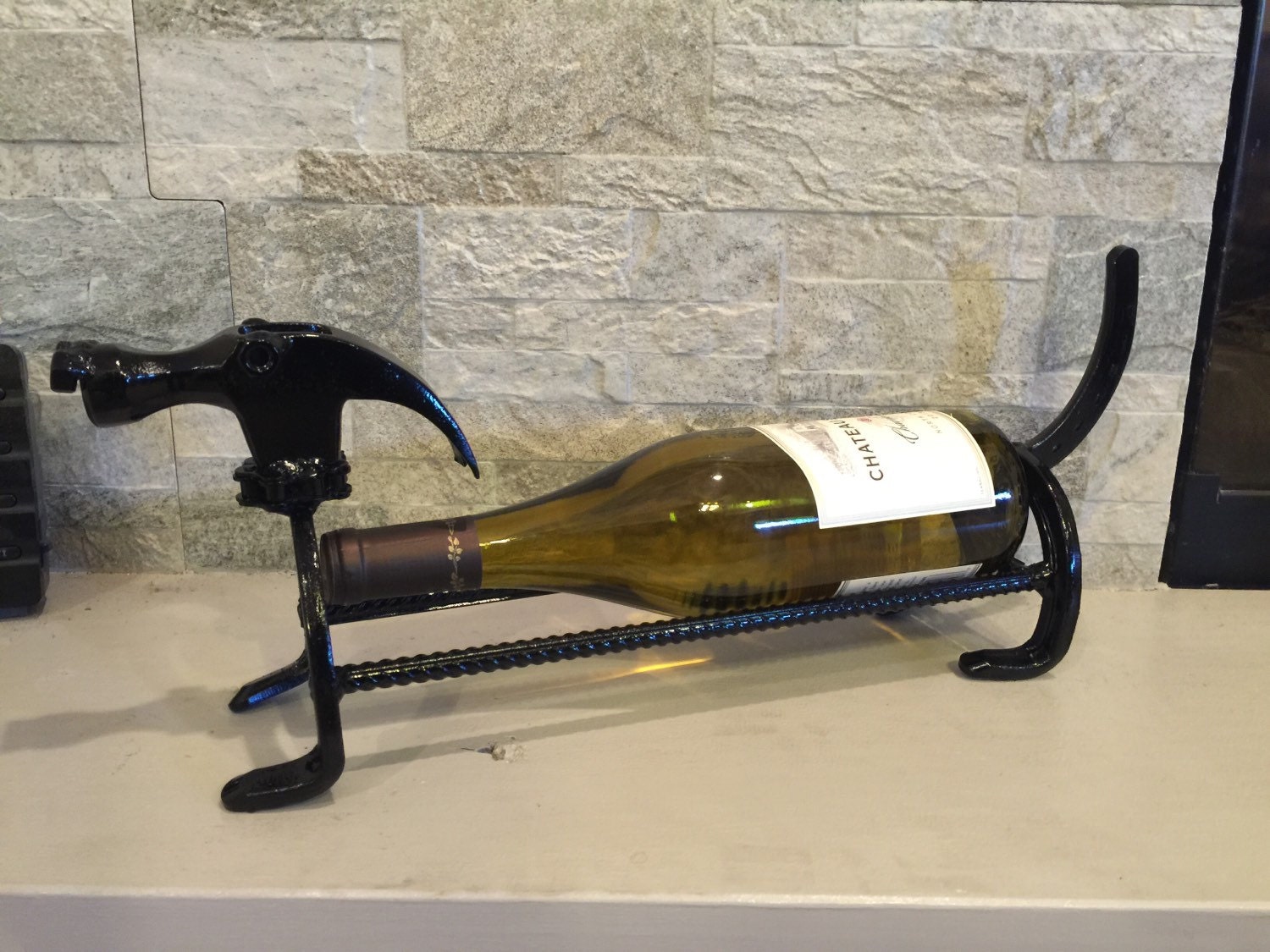 Dachsund/Wiener Dog Wine Bottle Holder by AmericanMetalArt on Etsy