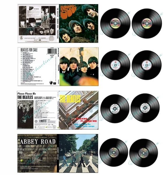 items similar to miniature beatles albums and records 1x1