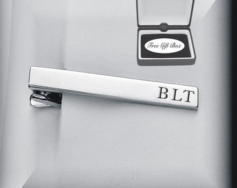 Personalized Tie Clip, Silver High Polished Tie Clip Custom Engraved Free, Groomsman Gifts, Wedding Accessories, Buy 6, Get 7th Free