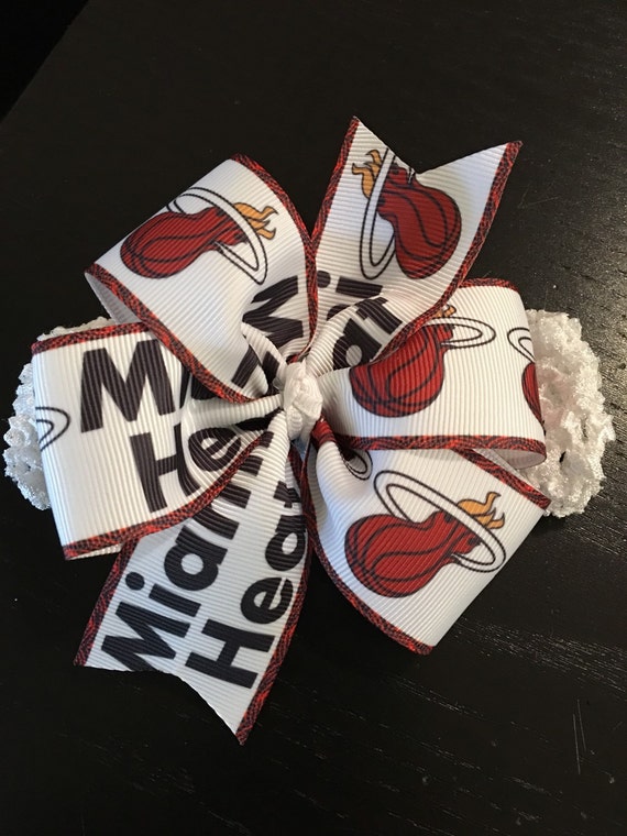 Items similar to Miami Heat baby infant toddler soft crochet headband