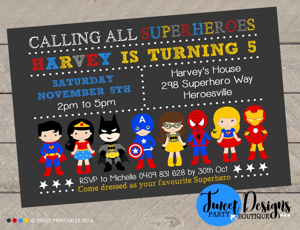 superhero boy invitation superhero