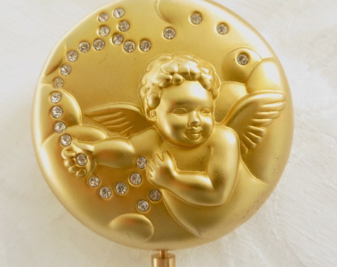 Estee Lauder Cherub Compact, April Angel Compact, Rhinestone Accents, Never Used