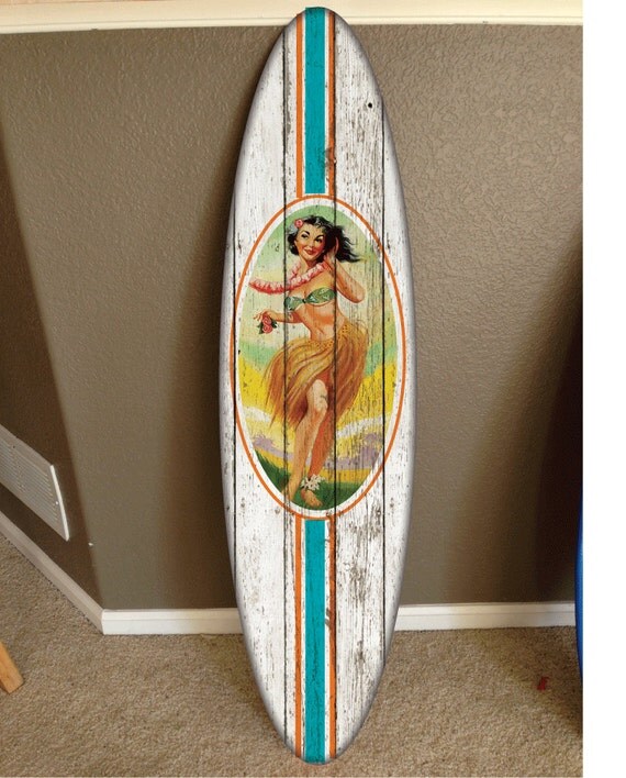 6' wall hanging surf board surfboard decor hawaiian beach