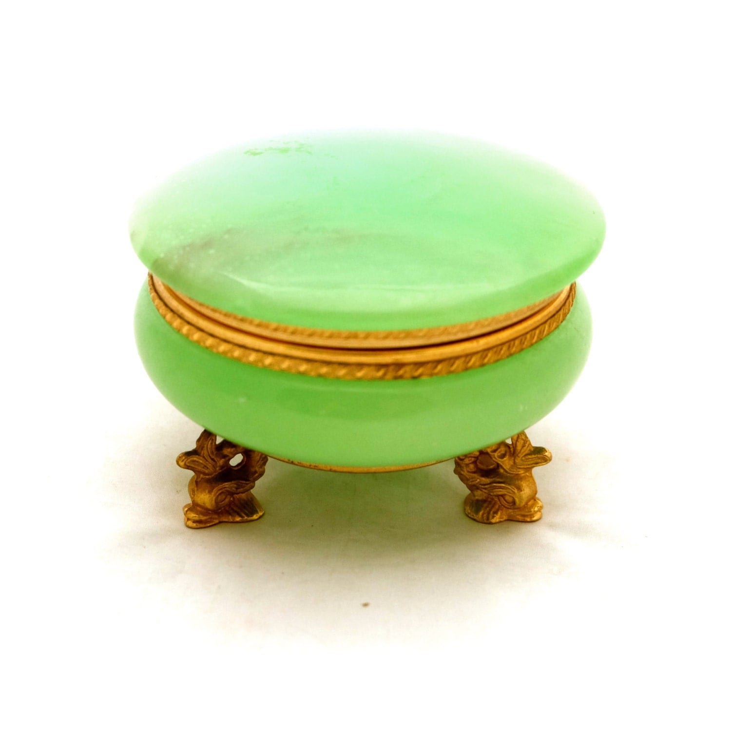 Green Alabaster Box Italian Marble Box Alabaster Jar Jade