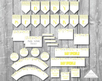 Baby Sprinkle Party Printables, Baby Sprinkle Shower, Baby Shower Printables, Baby Shower Decorations, Gender Neutral Baby Sprinkle Shower