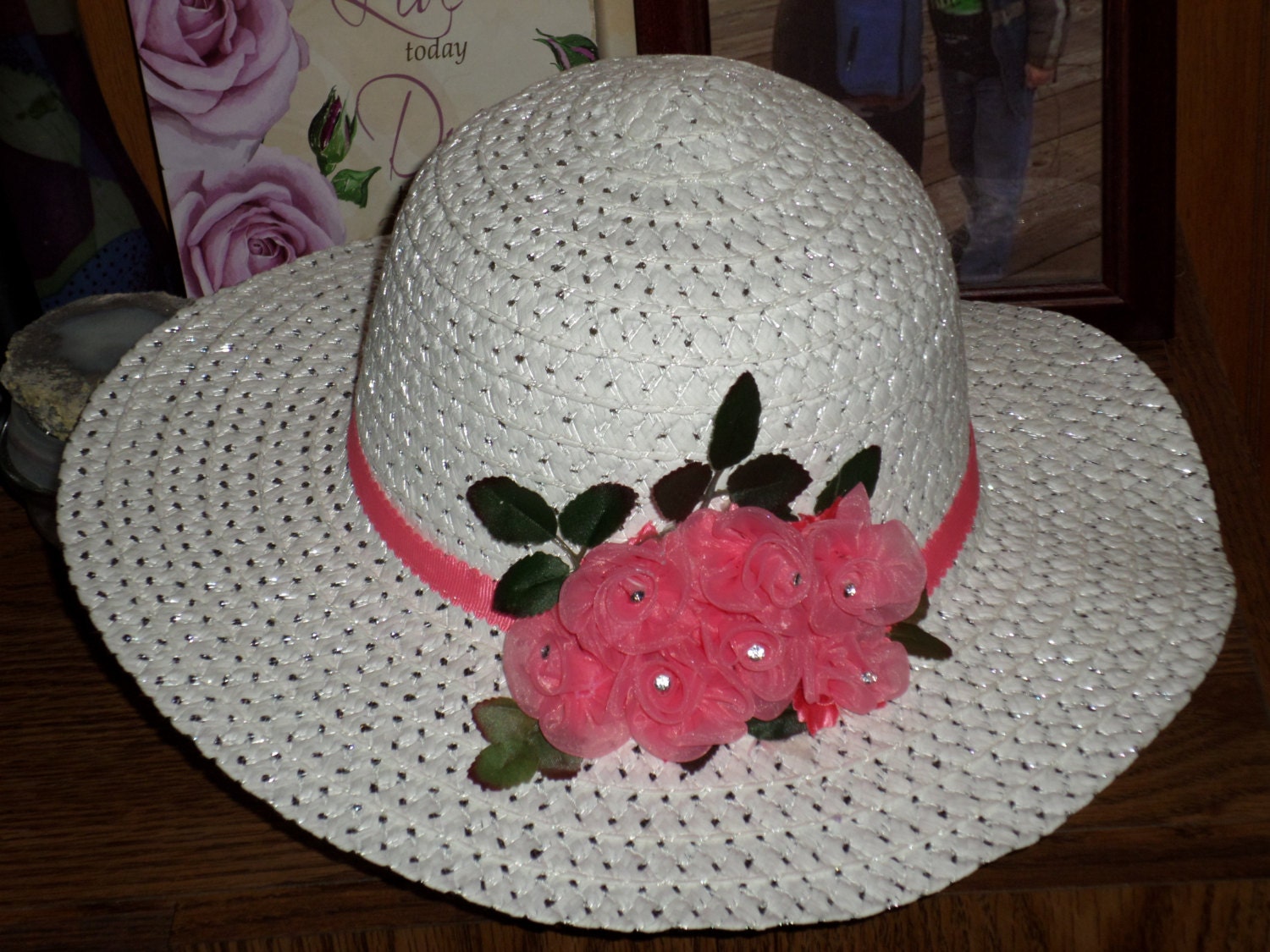 White Summer Church Hats Spring Straw Hat With by SugarBearHair