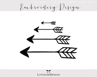 Arrows Four Sizes 1inch 2inch 3inch 4inch Embroidery Design, Tribal Arrows, Embroidery Arrows, Arrows Embroidery Design, Modern Embroidery