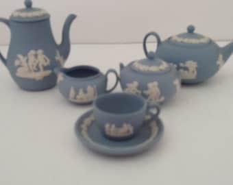 FREE Shipping Wedgewood Miniature Jasperware Coffee and Tea Set with Original Boxes