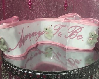 Baby Shower Elephant Mommy to Be Sash Favor Keepsake