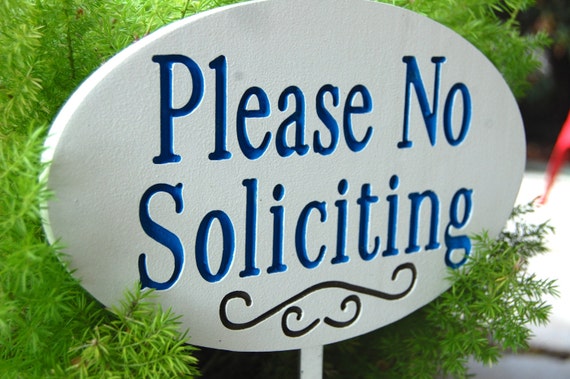 Please No Soliciting Garden Sign Outdoor Decor Wood Engraved