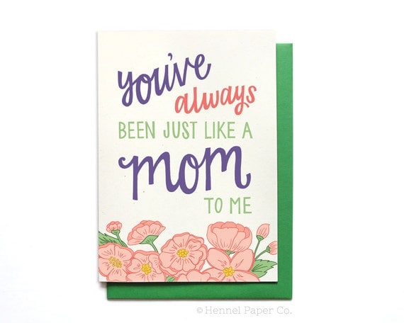 Mom Birthday Card Second Mom Second Mom Card Floral