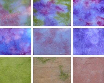 Hand dyed felt, Fairy felt sheet of approximately 20 x 30 cm
