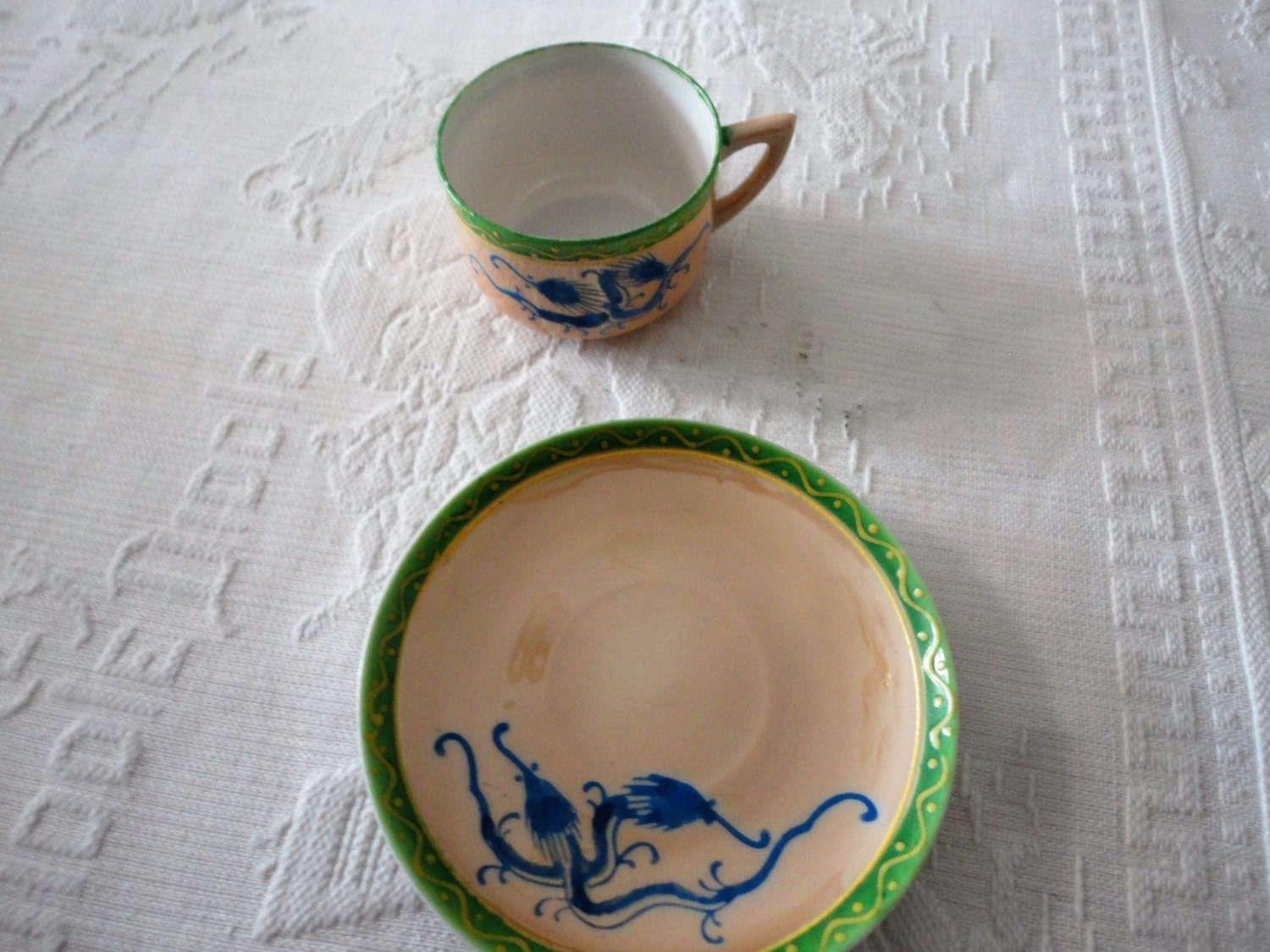 Children's Miniature Tea Cup And Saucer Set Vintage Hand