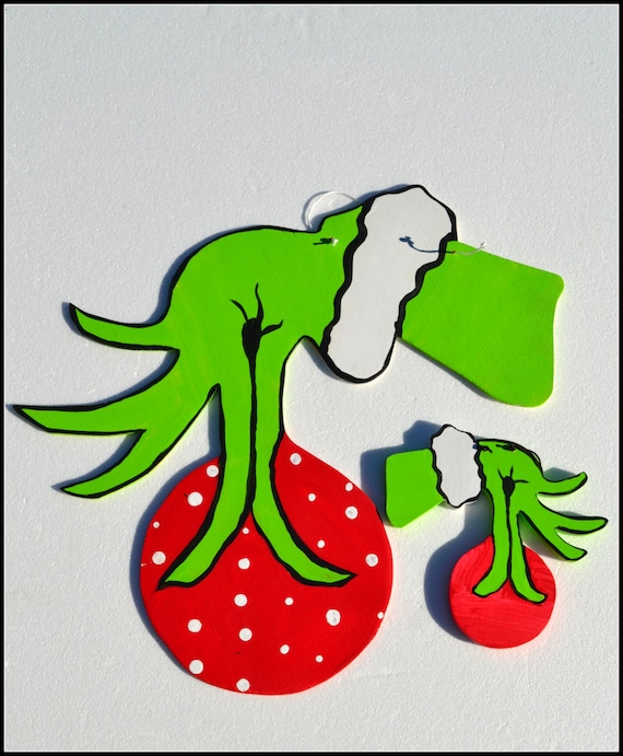 Christmas Grinch Ornament Grinch Hand Ornament by PricklyPaw