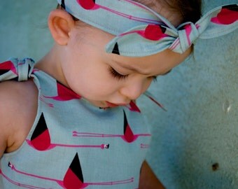 Rosie the Riveter Baby Headband / Toddler Headband / Kid Headband / Pin Up / Retro / 1950s / Flamingo