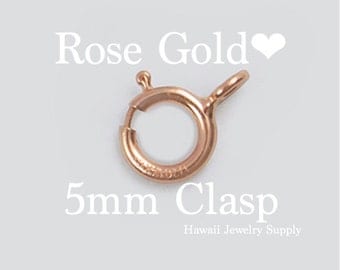 5 ea. 14K ROSE Gold Filled Spring Clasp 5mm, Closed Ring