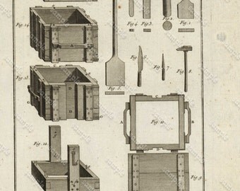 DIDEROT / PANCOUCKE Original From the first Edition - Detailed copper engraved prints - Fer Grosses Forges- Big iron Forges