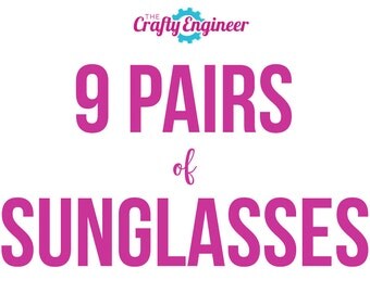 9 PAIRS -- Personalized Sunglasses, Custom Sunglasses, Bachelorette Sunglasses, Wedding Sunglasses, Bachelorette Gift, Wayfarer Sunglasses