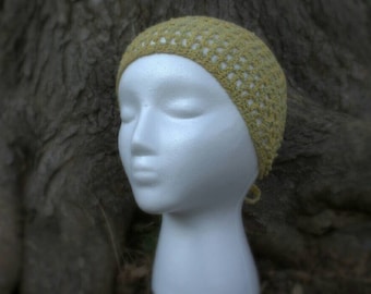 Yellow and sage green tie-on headband