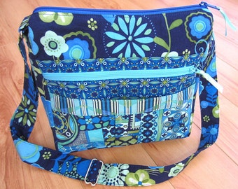 My Easy Going Purse PDF Sewing Pattern Tutorial for Messenger Bag with Zipper Crossbody Purse by My Funny Buddy