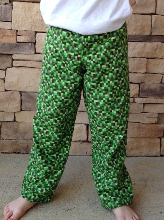 Minecraft Inspired Pajama Pants for Kids Childrens Brick