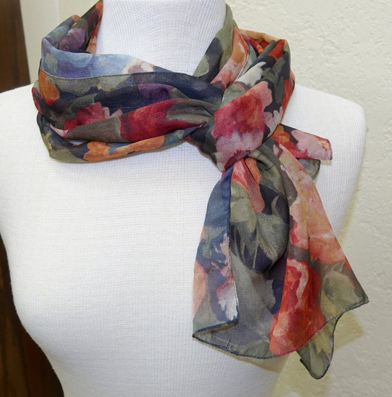 Items similar to Ladie's Sheer Scarf | Vintage long Scarf | ladies accessory | neck scarf |Made 