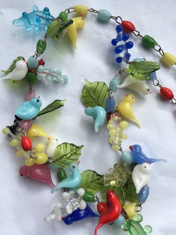 Stunning Murano Venetion Glass Necklace of hand blown glass