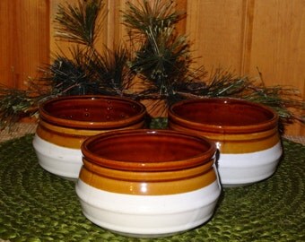 Set of 3 White Crocks / Soup Crocks / White Crocks