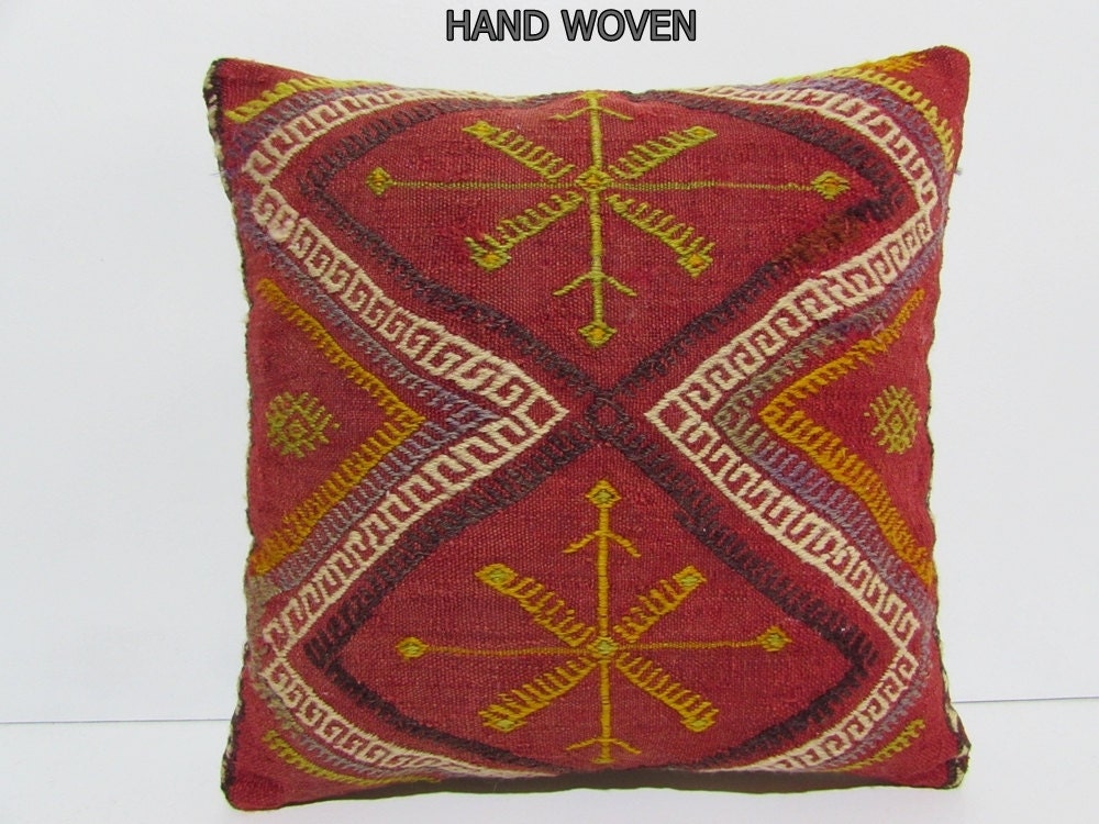 ethnic cushion cover 18x18 pillow turkish by DECOLICKILIMPILLOWS