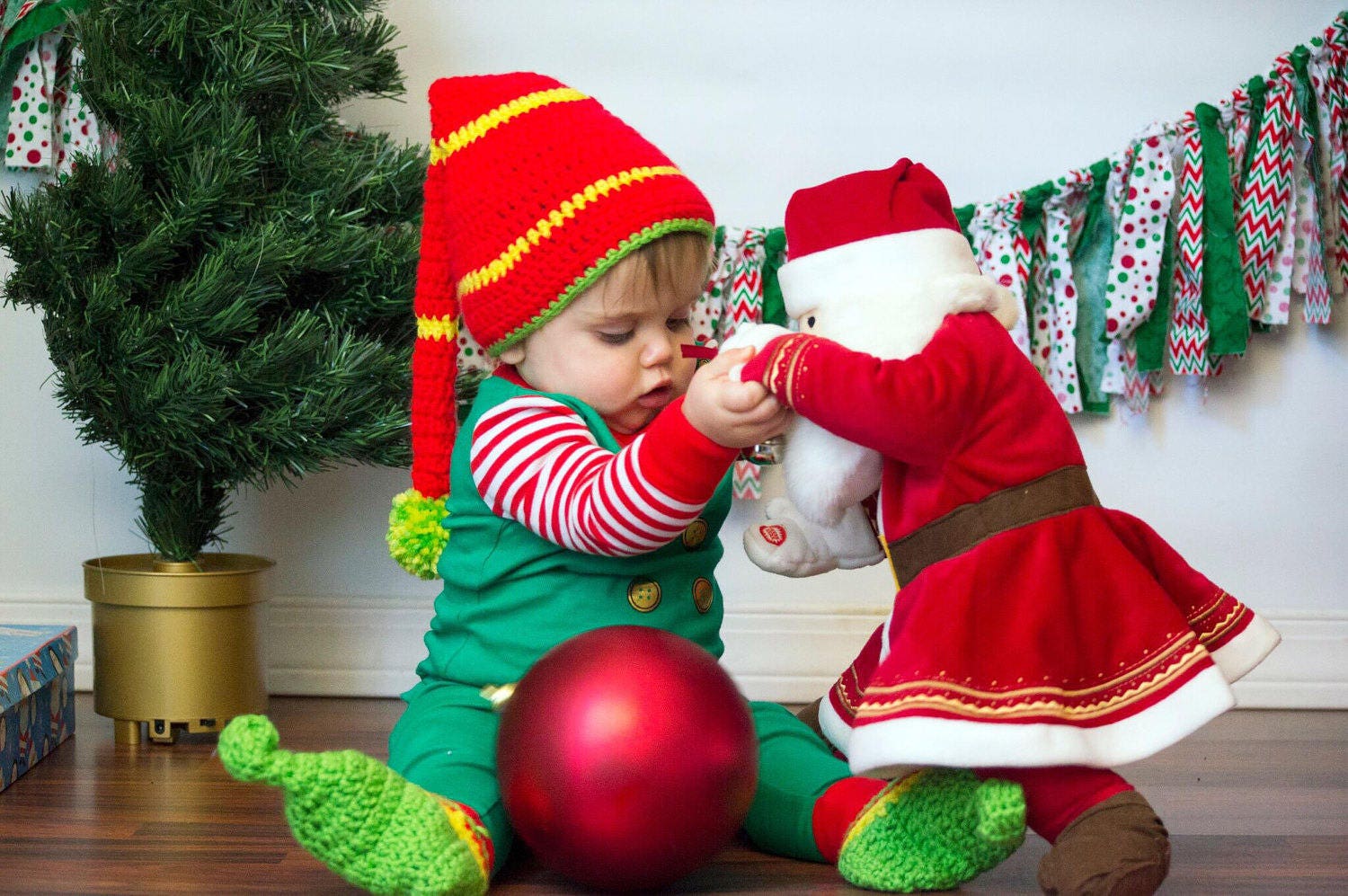 Baby Elf Set Baby elf slppers Baby elf costume elf baby