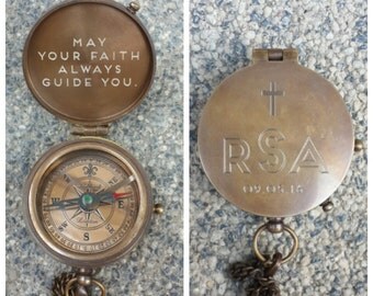 Compass, Engraved Compass, Personalized Compass, Baptism Day Gift, Valentines Day, Anniversary Gift, Fathers Day, Mothers Day, Groomsmen