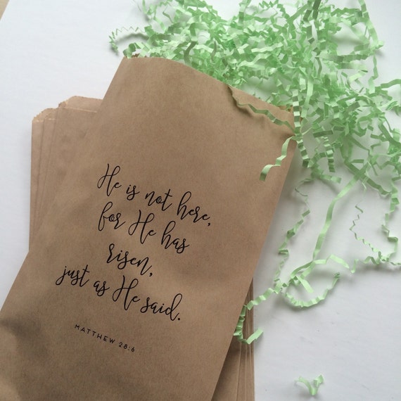 He is Risen Easter Treat Bags Religious Bible by