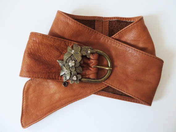 Brown Leather Belt Wide Waist Belt Wide Hip Belt with Large