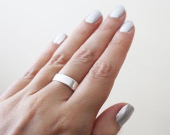Thick Silver Ring / Simple Silver Ring / Wedding Band